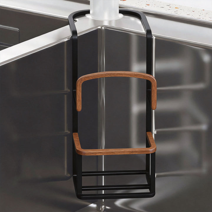 Over-Faucet Stainless Steel Sponge & Scrubber Caddy with Elevated Drainage Rack
