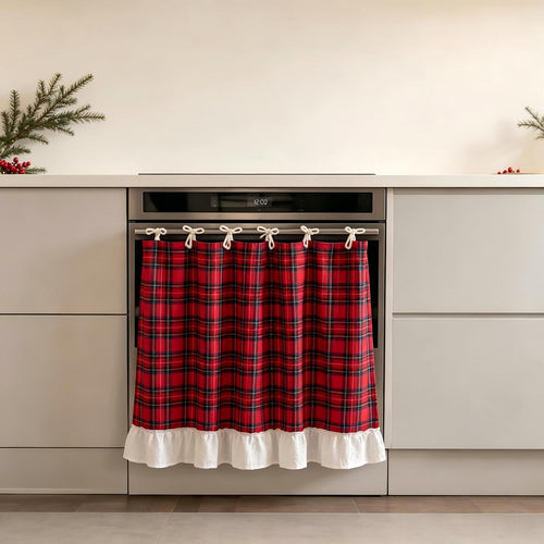 Apron with casual check pattern