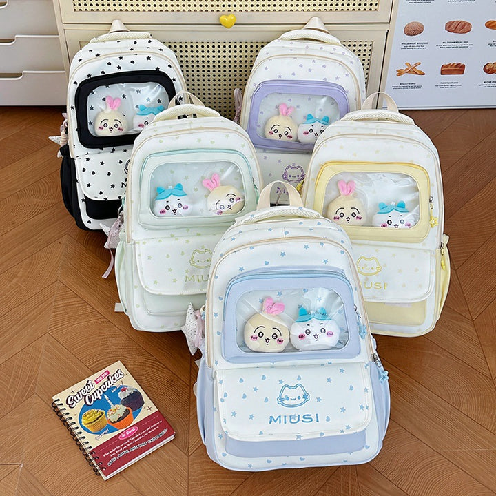 Cute Cartoon-Theme Transparent Window Backpack Bowlift