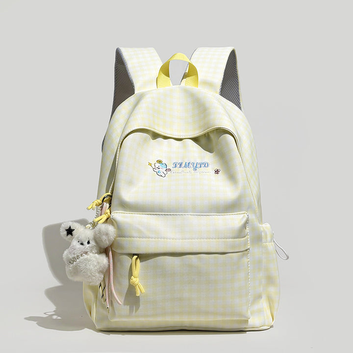Cute Gingham Patterned Backpack Bowlift