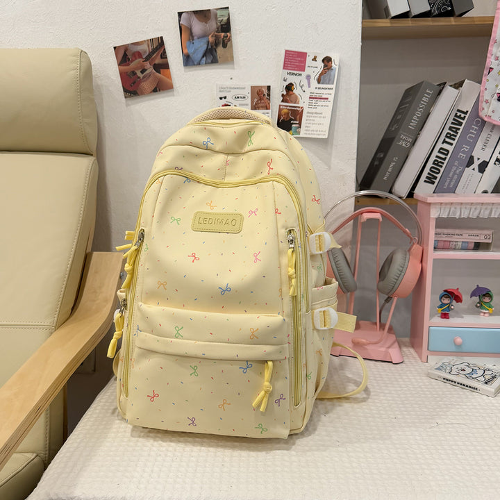 Stylish School Backpack with Fun Patterned Accents Bowlift