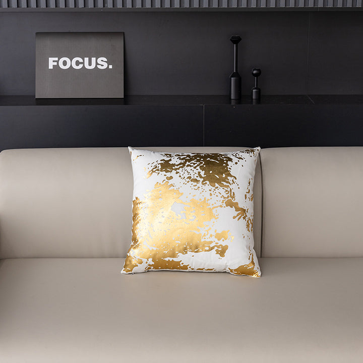 Metallic Abstract Velvet Square Throw Pillow Cover with Concealed Zipper