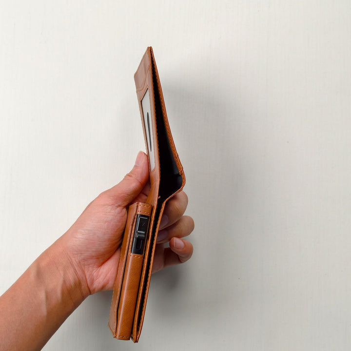 Slim Minimalist Pull-Tab Leather Card Wallet Bowlift