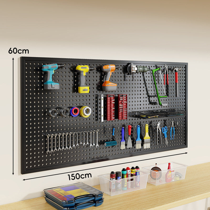 Heavy-Duty Steel Perforation Workshop Wall System with Magnetic Hook Set and Sliding Baskets