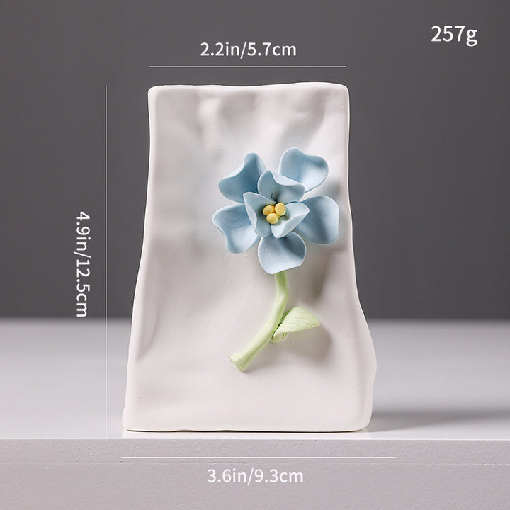 Decorative Floral Relief Ceramic Vase Bowlift
