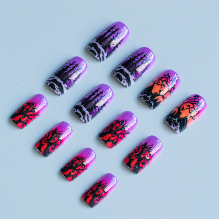 Halloween-Themed Press-On Nail Art Bowlift