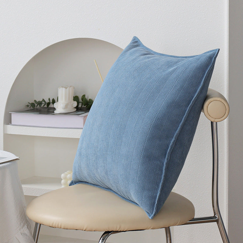 Square pillowcase with herringbone pattern and piped seam Bowlift