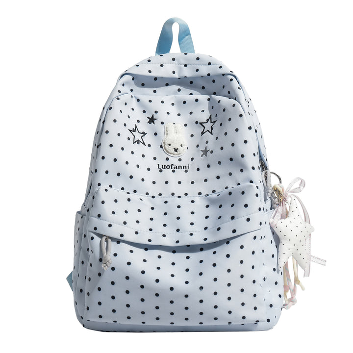 Polka Dot Backpack with Cute Character Accents Bowlift