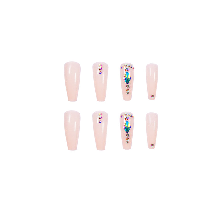 Glamorous nail extensions with rhinestone embellishments Bowlift