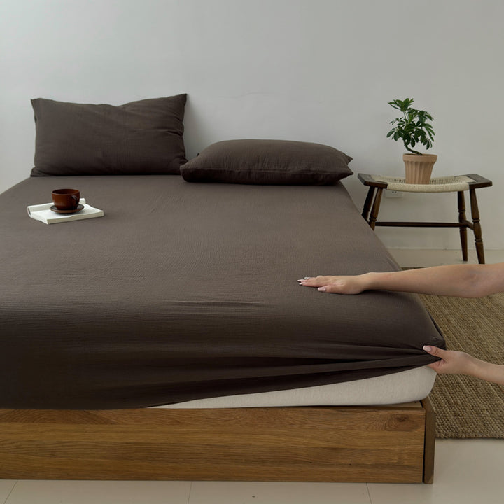 Deep-Pocket Cotton Jersey Fitted Sheet Set with Secure Elastic Corners