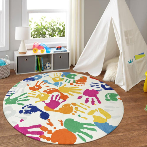 Colorful Handprint Rug