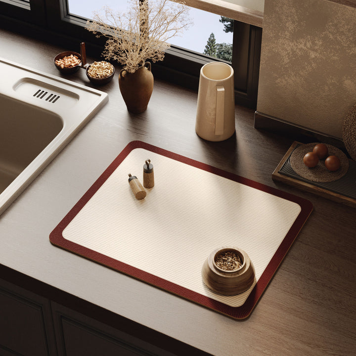 Elegant Textured Kitchen Counter Mat Bowlift