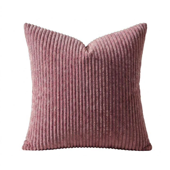 Plush Vertical Corduroy Ribbed Square Throw Pillow Cover