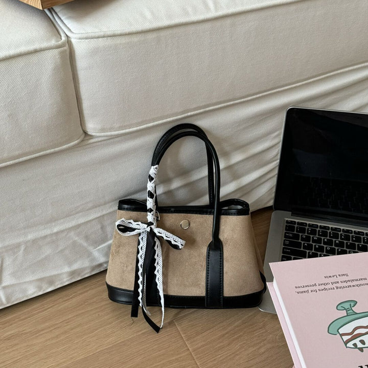 Chic Suede Handbag Bowlift