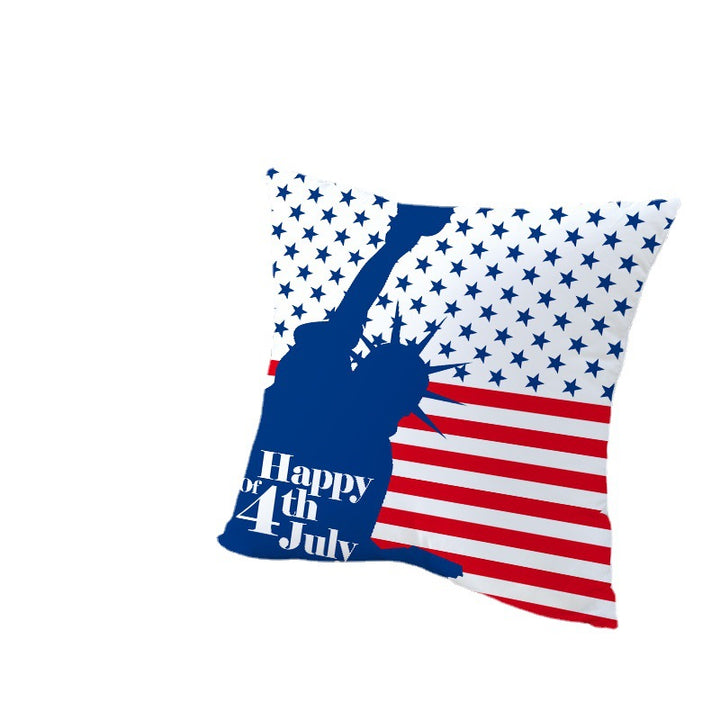 Patriotic Independence Day Cotton Canvas Throw Pillow Cover