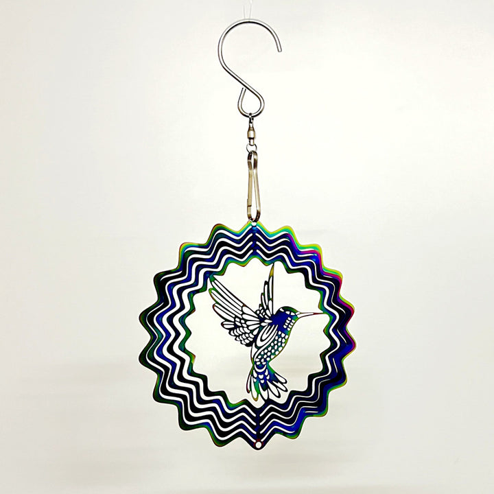 Iridescent Layered Heart Wind Spinner Hanging Suncatcher Bowlift