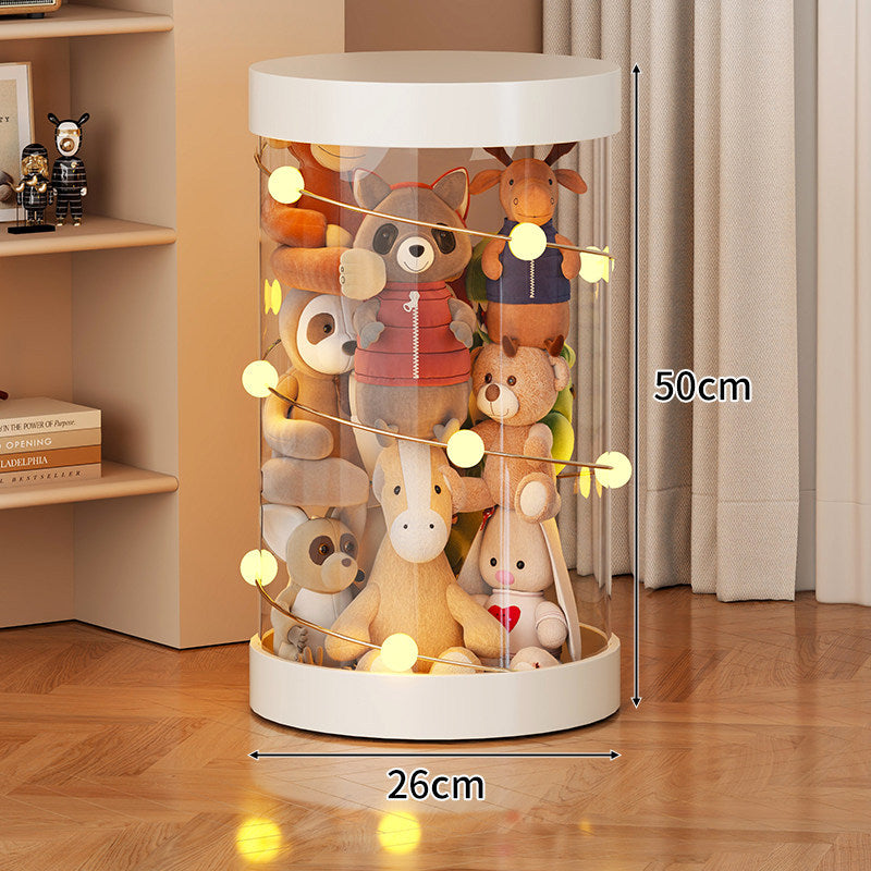 Tall Transparent Cylindrical Plush Toy Display & Storage Tower