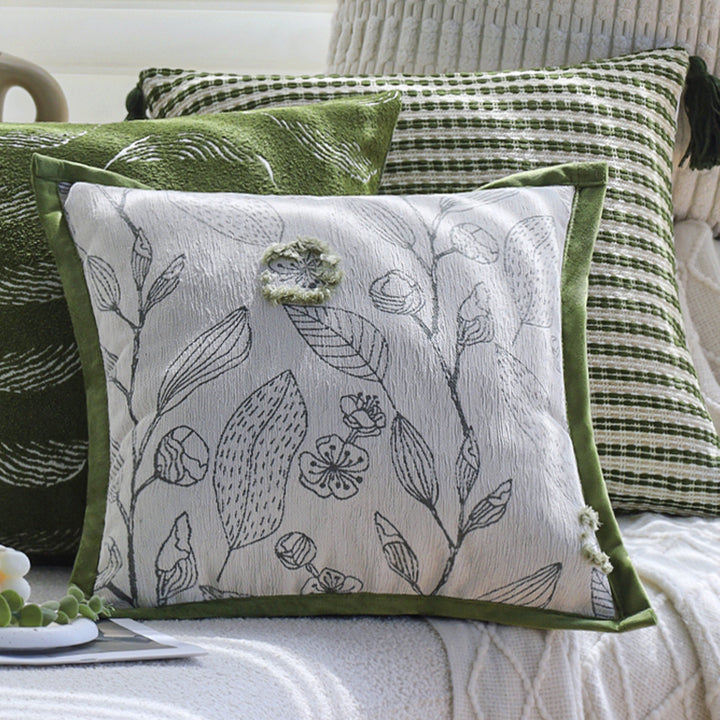 Square cushion cover made of microvelours with subtle wave structure Bowlift