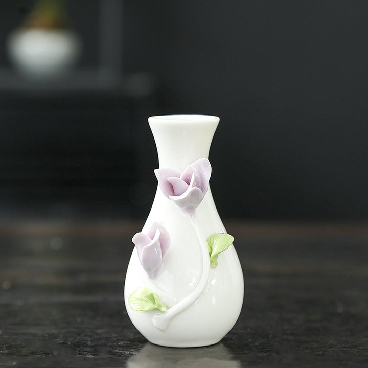 Floral Art Ceramic Vase Bowlift