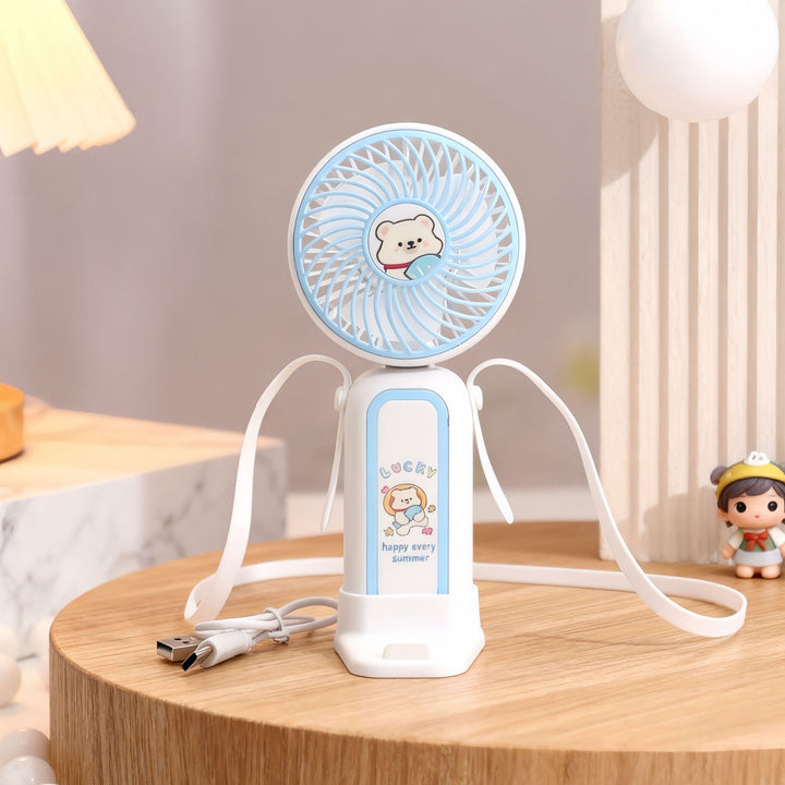 Ladies portable mini fan with digital speed display and USB connection Bowlift