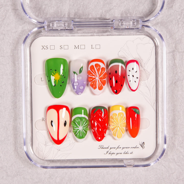 Fruit-Themed Press-On Nail Set