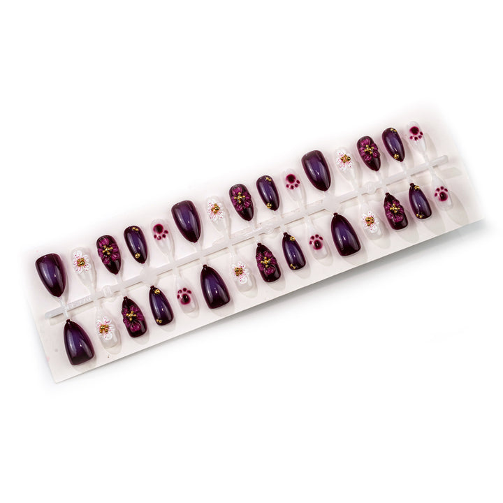 Elegant Floral-Inspired Press-On Nail Set