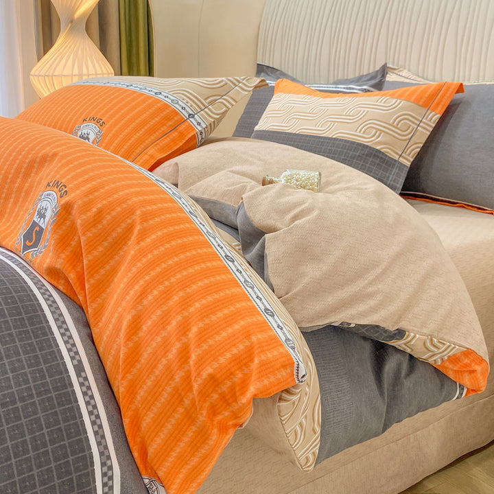 Textured Patchwork Bedding Set