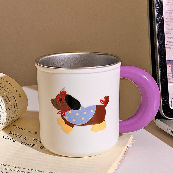 Ceramic mug with playful dog motif Bowlift