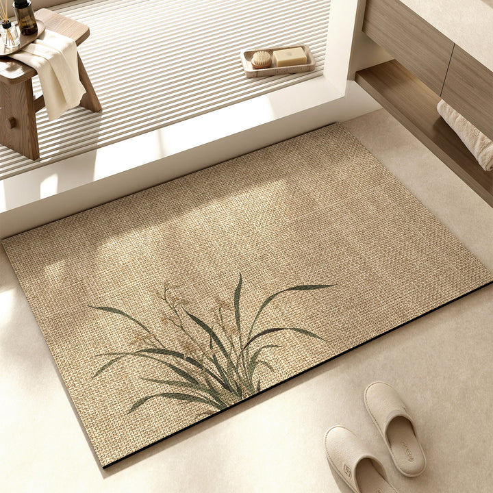 Decorative Floral Pattern Bath Mat