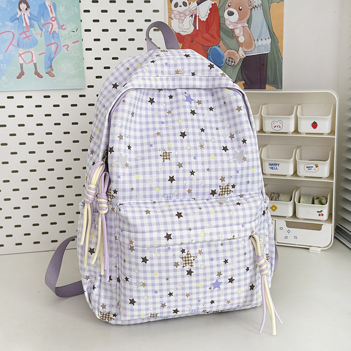 Cute Decorative Star-Embellished Backpack Bowlift