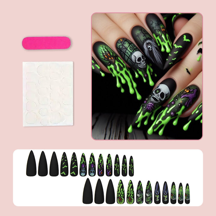 Art nail set with unique spooky designs Bowlift