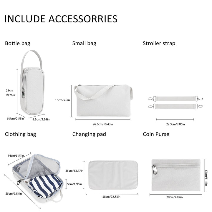 All-In-One Diaper Bag with Multifunctional Accessories Bowlift