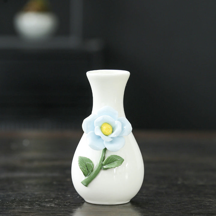 Elegant Floral Themed Ceramic Vase Bowlift