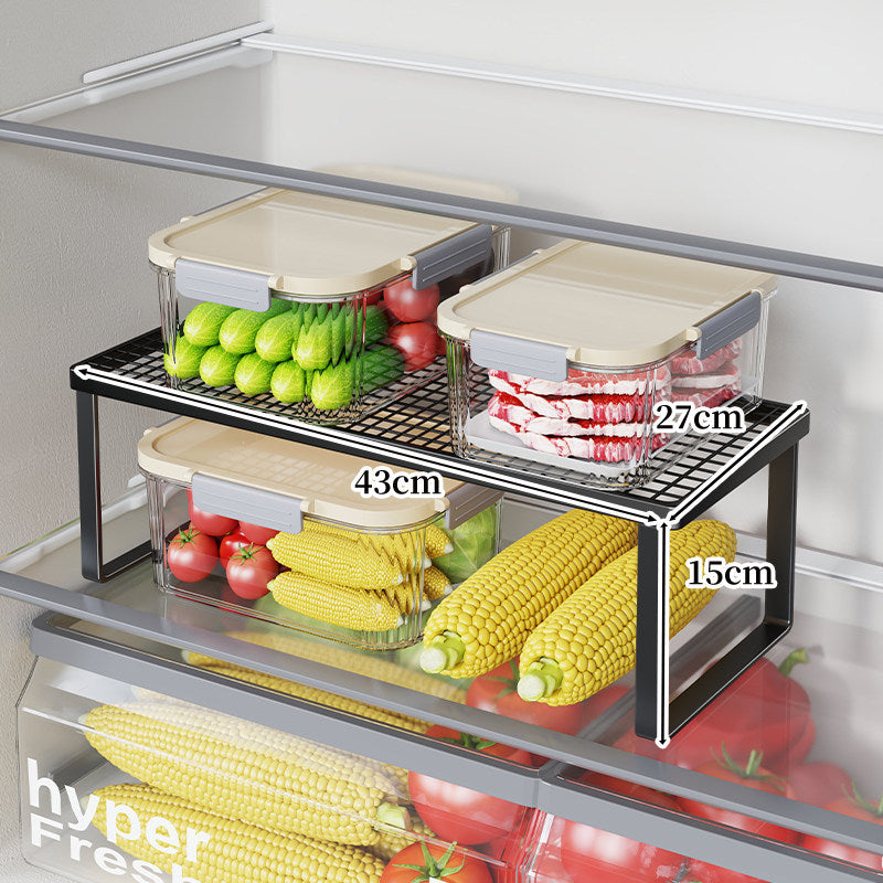 Refrigerator Mesh Shelf Riser Organizer with Open-Frame Legs