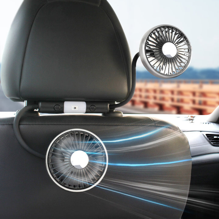 Dual-Head Adjustable Car Cooling Fan Bowlift