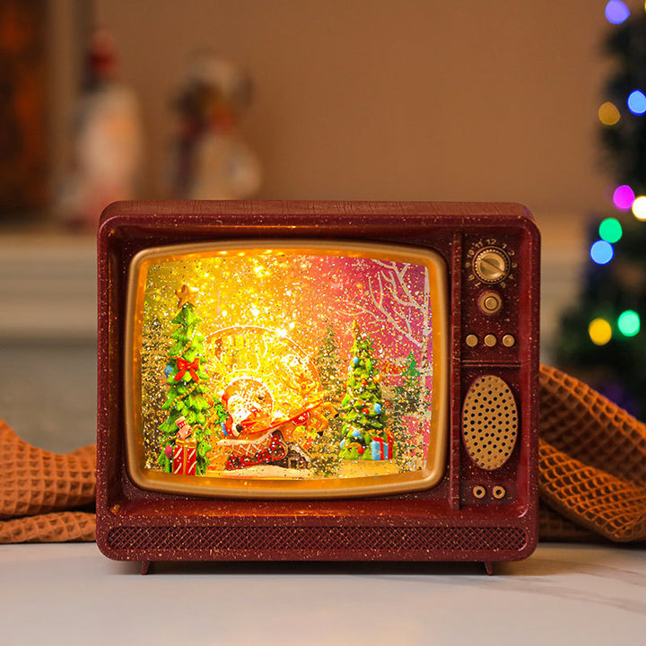 Decorative LED Lantern with Santa Figurine Bowlift