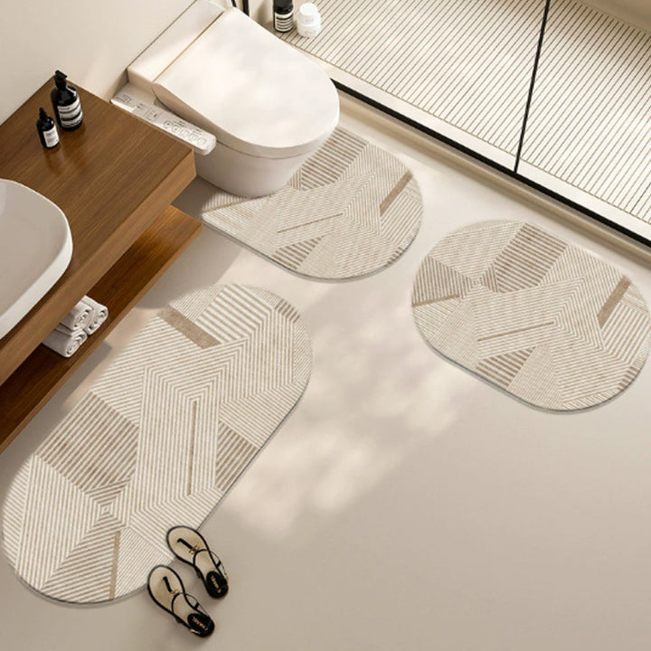 Elegant Textured Bath Mat Set Bowlift