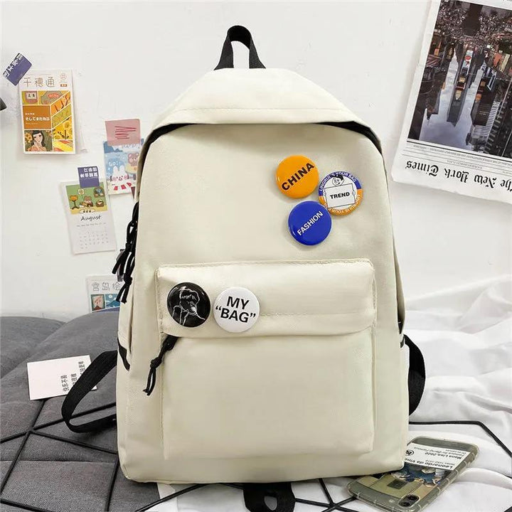 Backpack with Creative Badge Design Bowlift