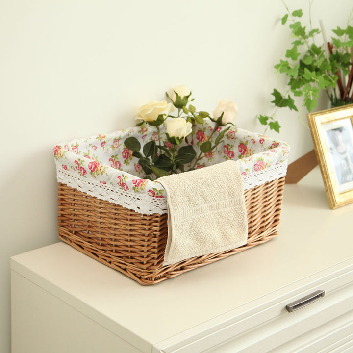 Decorative Woven Storage Basket with Liner Bowlift