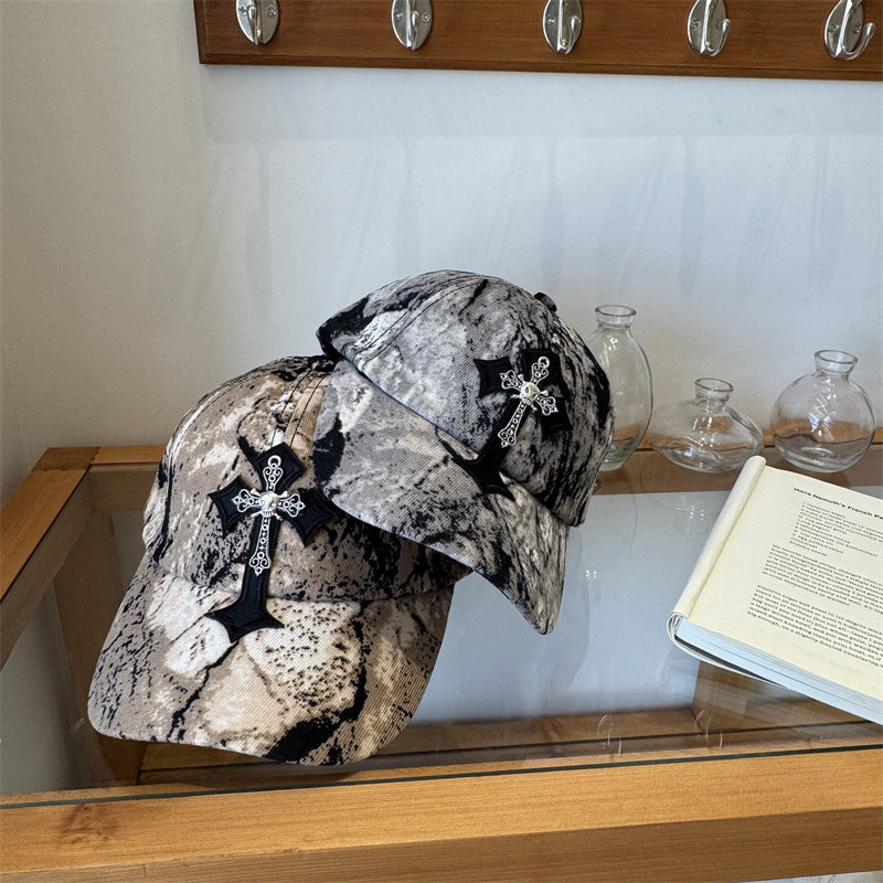 Men's Cross-Embellished Cap Bowlift