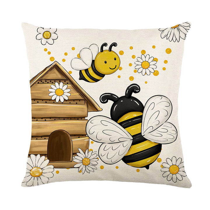 Decorative Throw Pillow Cover Buffalo Check Daisy Pattern