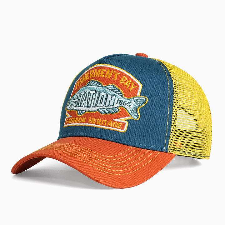 Ladies Trucker Cap with outstanding embroidery design Bowlift