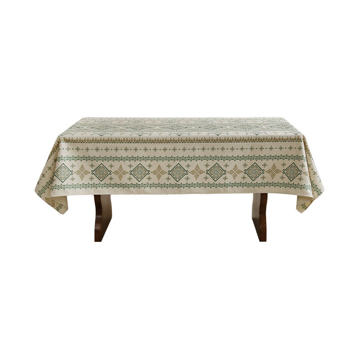 Rectangular tablecloth in Boho pattern with linen look Bowlift