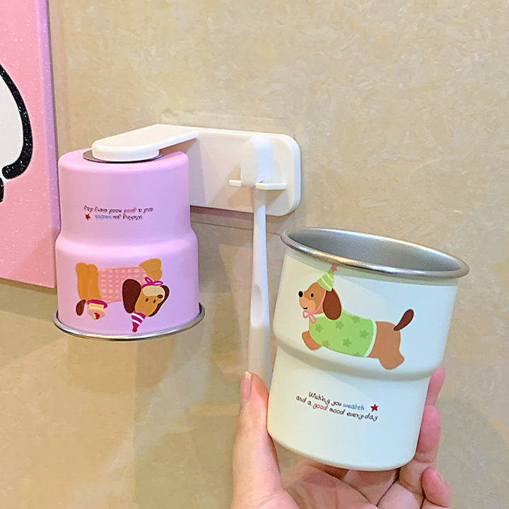 Wall-mounted toothbrush holder with playful animal design Bowlift