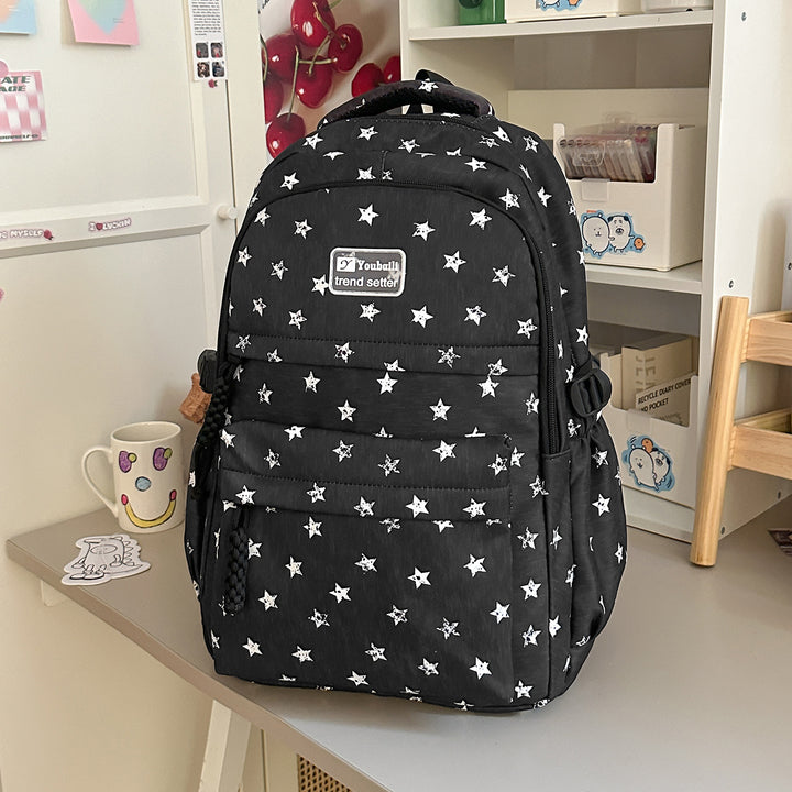 Star-Patterned Stylish Backpack Bowlift