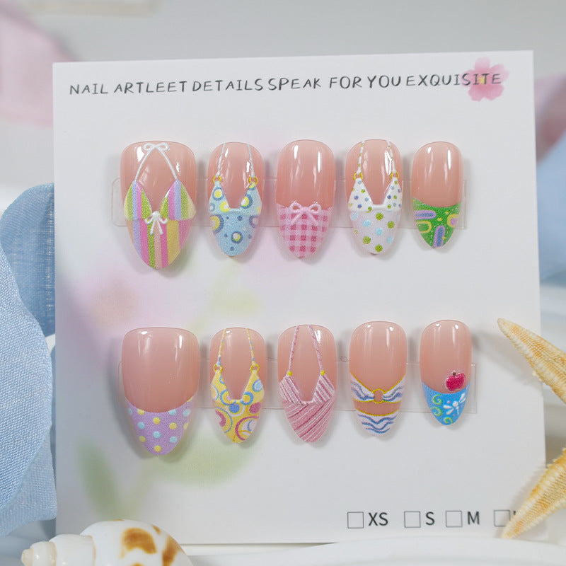 Acrylic nail set with summery bikini motifs Bowlift
