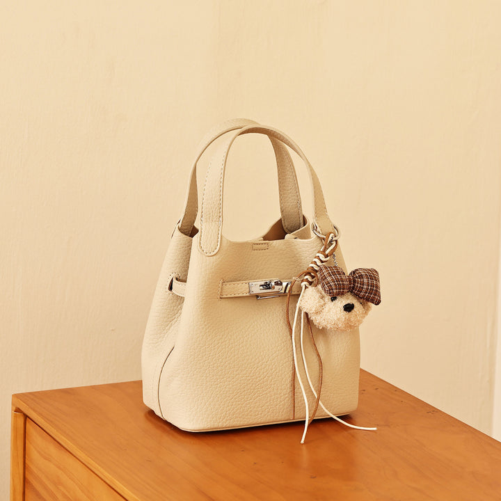 Trendy Structured Handbag with Cute Charm