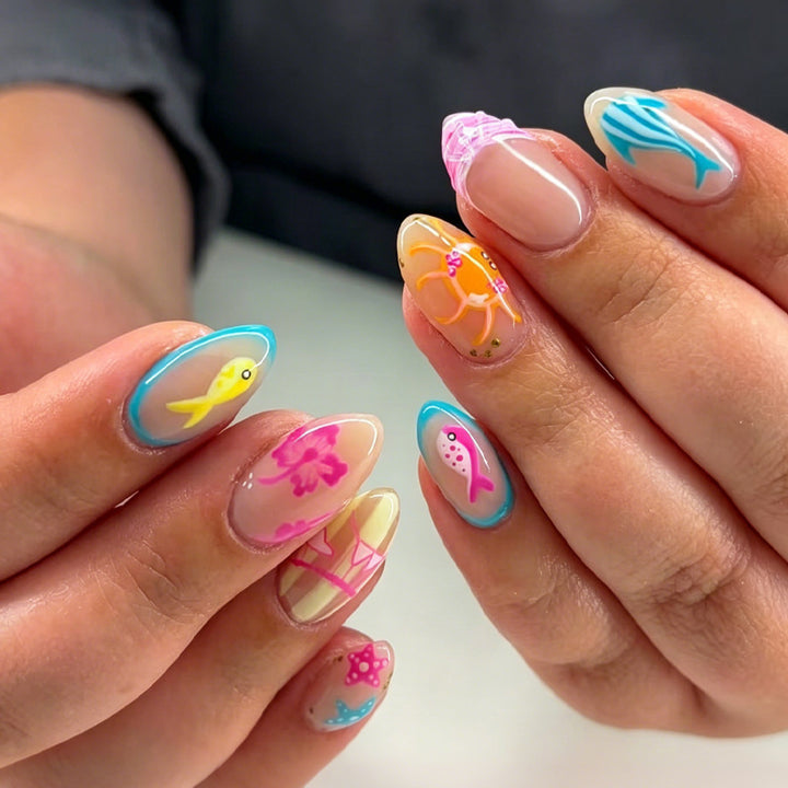 Artificial Nail Set with Maritime Motifs Bowlift