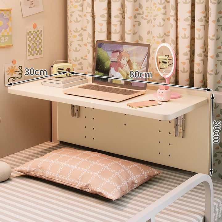 Wall-Mounted Folding Bedside Work Shelf with Concealed Support Brackets