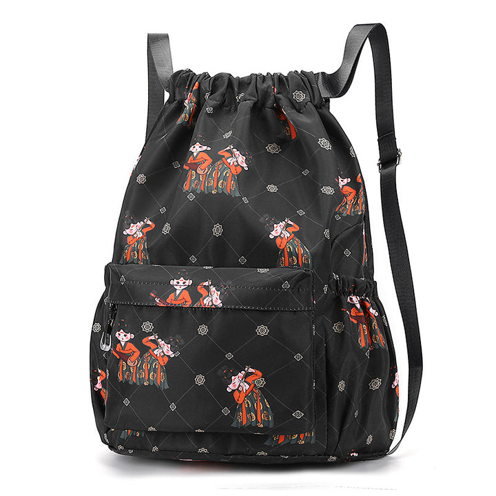 Fun Cartoon Print Drawstring Backpack Bowlift